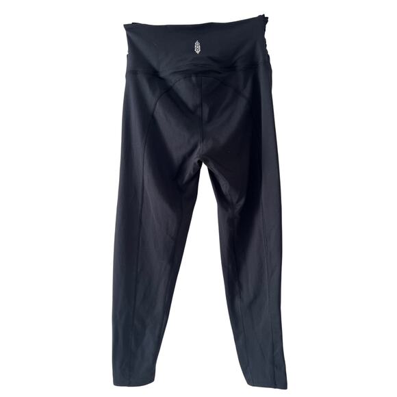 Free People FP Women's Small Movement NWOT Yoga Leggings Black Bow Waist - Picture 1 of 7